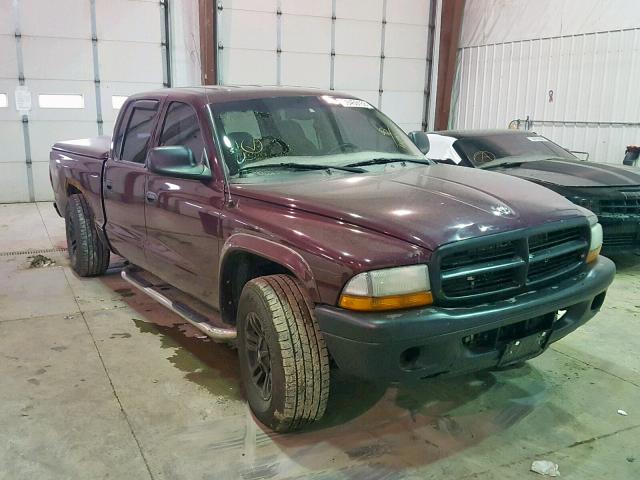 1D7HG48N83S284496 - 2003 DODGE DAKOTA QUA BURGUNDY photo 1