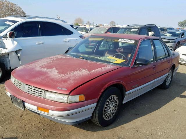 1G3WS54T8MD334281 - 1991 OLDSMOBILE CUTLASS SU MAROON photo 2