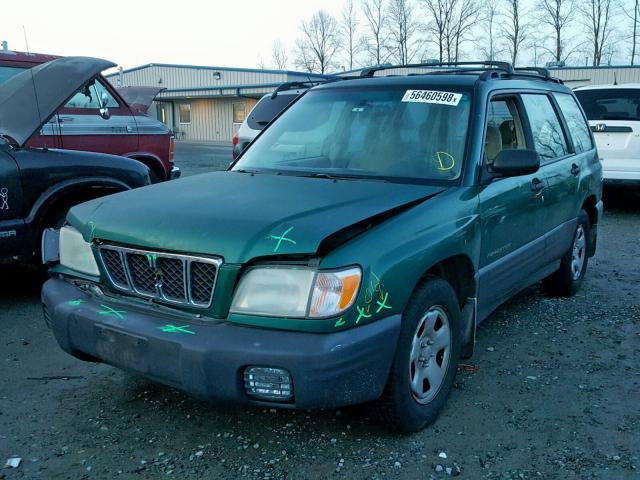 JF1SF63501G711455 - 2001 SUBARU FORESTER L GREEN photo 2