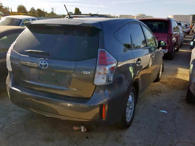 JTDZN3EU8FJ023311 - 2015 TOYOTA PRIUS V CHARCOAL photo 4