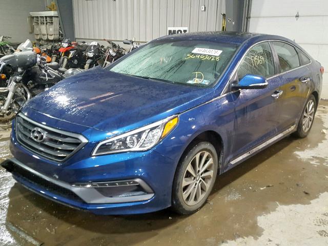 5NPE34AF3GH427175 - 2016 HYUNDAI SONATA SPO BLUE photo 2