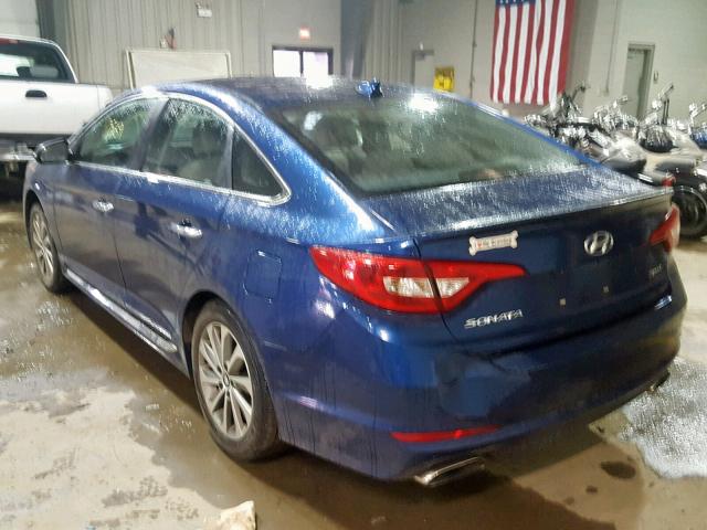 5NPE34AF3GH427175 - 2016 HYUNDAI SONATA SPO BLUE photo 3