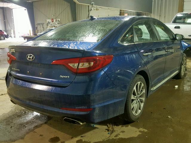 5NPE34AF3GH427175 - 2016 HYUNDAI SONATA SPO BLUE photo 4