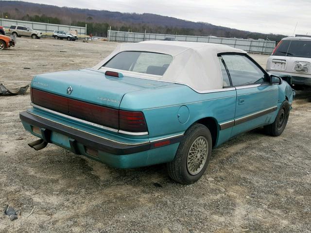 1C3XU4535NF231904 - 1992 CHRYSLER LEBARON TEAL photo 4