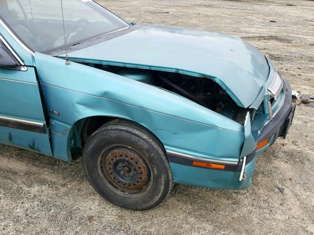 1C3XU4535NF231904 - 1992 CHRYSLER LEBARON TEAL photo 9