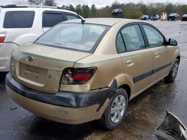 KNADE123886341975 - 2008 KIA RIO BASE GOLD photo 4