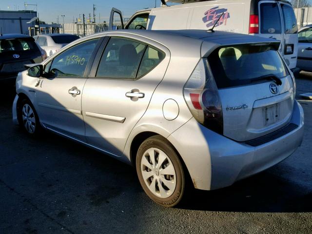 JTDKDTB33C1512274 - 2012 TOYOTA PRIUS C SILVER photo 3