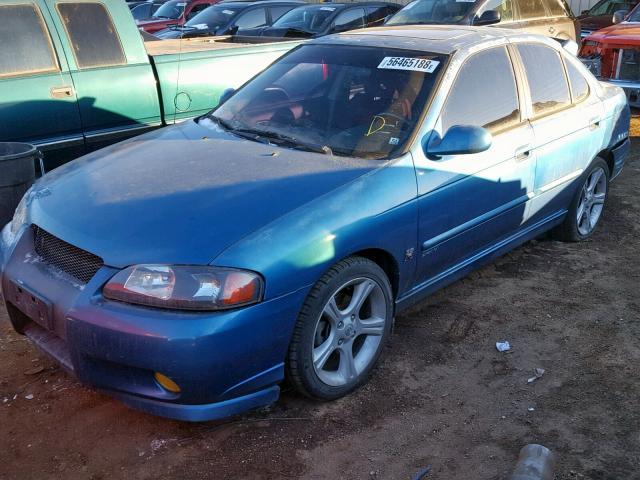 3N1AB51A82L725180 - 2002 NISSAN SENTRA SE- BLUE photo 2