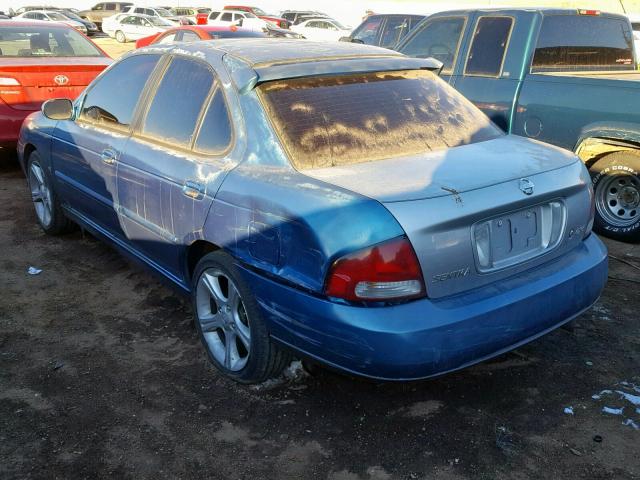 3N1AB51A82L725180 - 2002 NISSAN SENTRA SE- BLUE photo 3