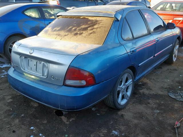 3N1AB51A82L725180 - 2002 NISSAN SENTRA SE- BLUE photo 4