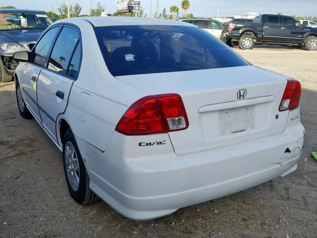 2HGES16384H611372 - 2004 HONDA CIVIC DX V WHITE photo 3