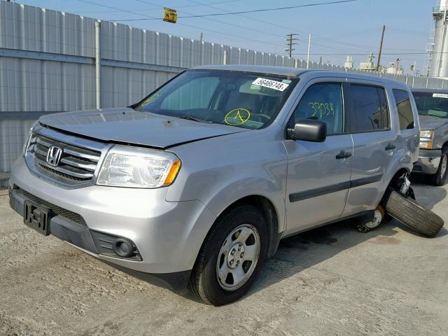 5FNYF4H29EB033781 - 2014 HONDA PILOT LX GRAY photo 2