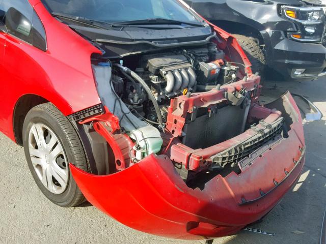 JHMGE8H24AC038205 - 2010 HONDA FIT RED photo 9