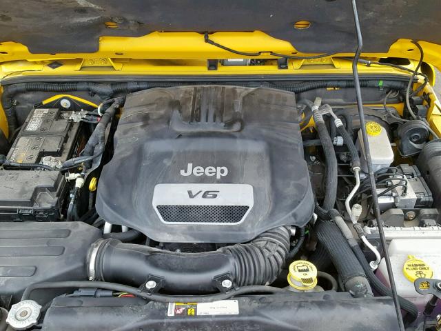 1C4AJWBG7FL617546 - 2015 JEEP WRANGLER S YELLOW photo 7