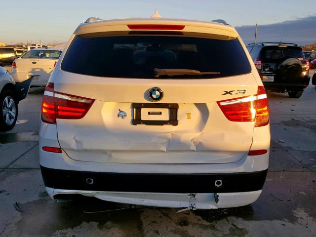 5UXWX9C53D0A08649 - 2013 BMW X3 XDRIVE2 WHITE photo 9