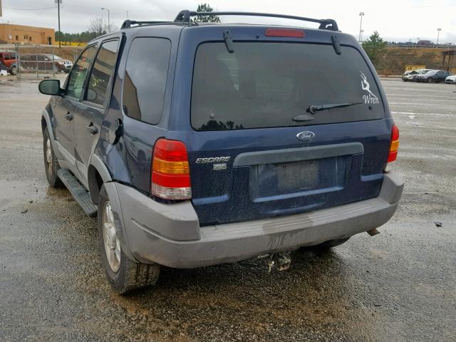 1FMYU03152KC37145 - 2002 FORD ESCAPE XLT BLUE photo 3