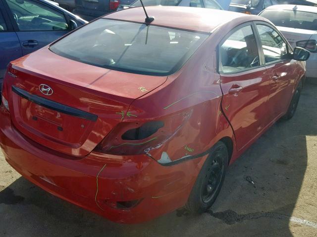 KMHCT4AE1GU071468 - 2016 HYUNDAI ACCENT SE RED photo 4