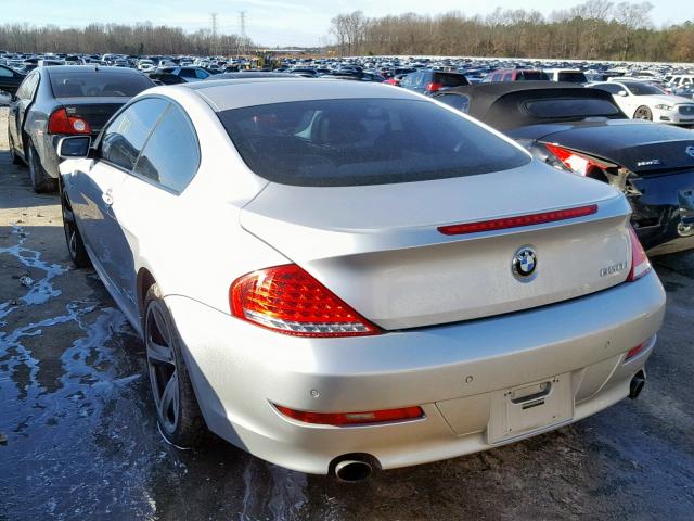 WBAEA53598CV91167 - 2008 BMW 650 I SILVER photo 3