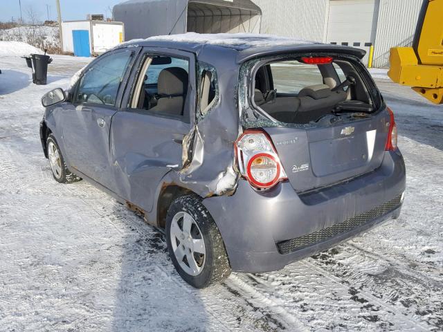 KL1TV65E69B336735 - 2009 CHEVROLET AVEO LS GRAY photo 3