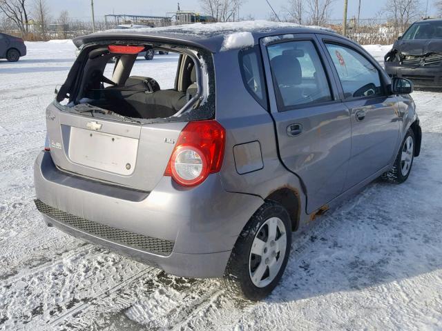 KL1TV65E69B336735 - 2009 CHEVROLET AVEO LS GRAY photo 4