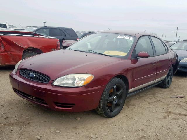 1FAFP56U47A152595 - 2007 FORD TAURUS SEL RED photo 2