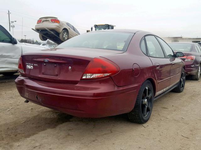 1FAFP56U47A152595 - 2007 FORD TAURUS SEL RED photo 4