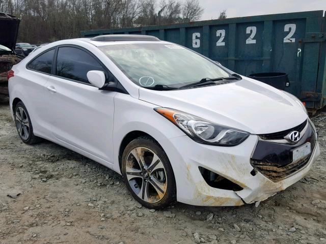 KMHDH6AEXDU009001 - 2013 HYUNDAI ELANTRA CO WHITE photo 1