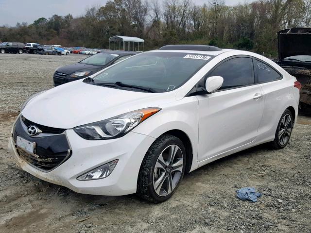 KMHDH6AEXDU009001 - 2013 HYUNDAI ELANTRA CO WHITE photo 2