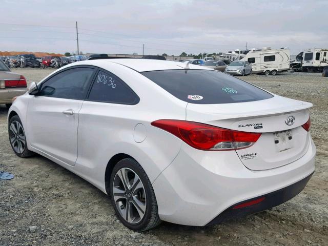 KMHDH6AEXDU009001 - 2013 HYUNDAI ELANTRA CO WHITE photo 3