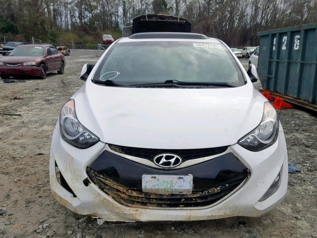 KMHDH6AEXDU009001 - 2013 HYUNDAI ELANTRA CO WHITE photo 9