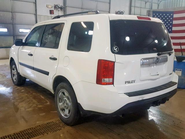 5FNYF4H21EB049666 - 2014 HONDA PILOT LX WHITE photo 3