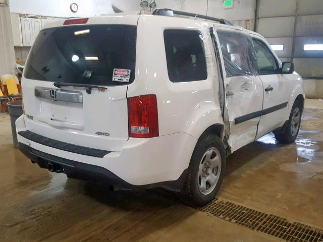 5FNYF4H21EB049666 - 2014 HONDA PILOT LX WHITE photo 4