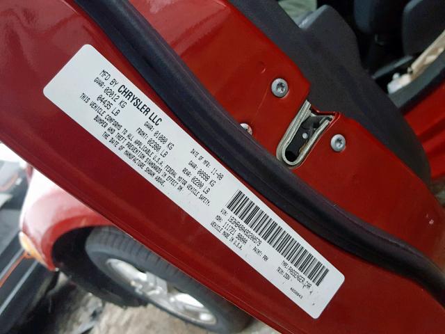 1B3HB48A49D200579 - 2009 DODGE CALIBER SX RED photo 10