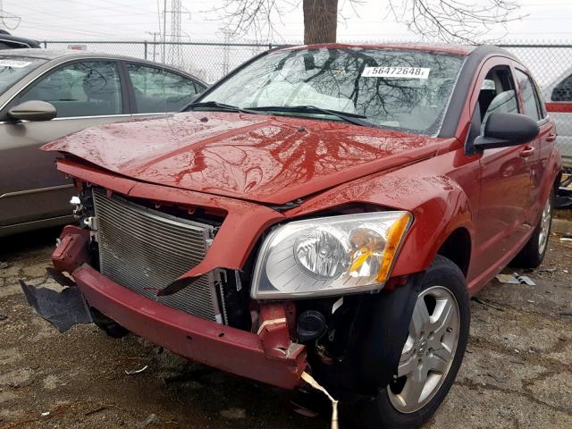 1B3HB48A49D200579 - 2009 DODGE CALIBER SX RED photo 2