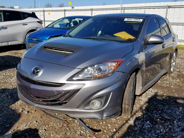 JM1BL1K47B1436007 - 2011 MAZDA SPEED 3 GRAY photo 2