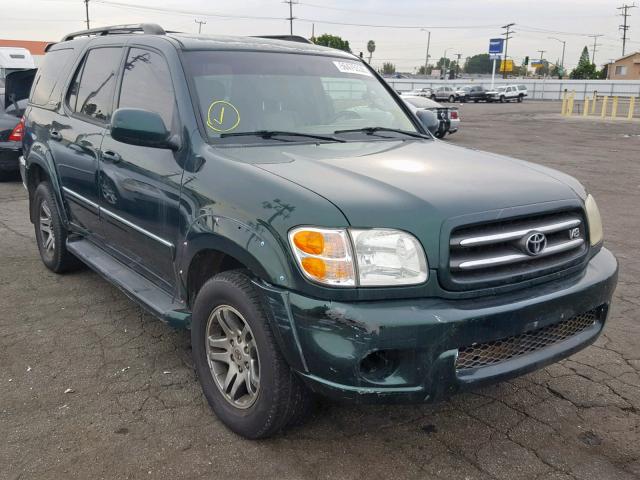 5TDZT38A43S160333 - 2003 TOYOTA SEQUOIA LI GREEN photo 1