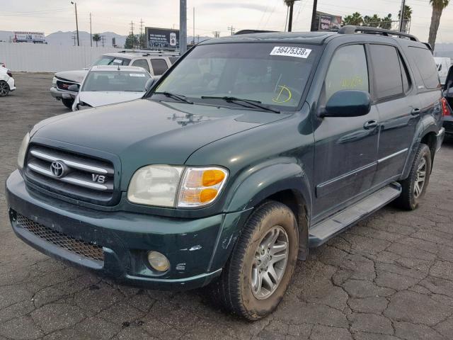 5TDZT38A43S160333 - 2003 TOYOTA SEQUOIA LI GREEN photo 2