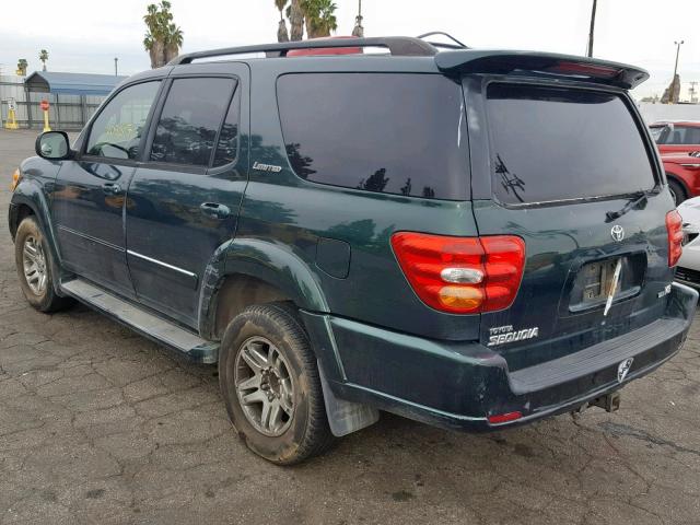 5TDZT38A43S160333 - 2003 TOYOTA SEQUOIA LI GREEN photo 3