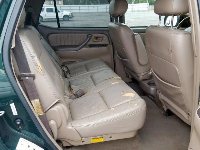 5TDZT38A43S160333 - 2003 TOYOTA SEQUOIA LI GREEN photo 6