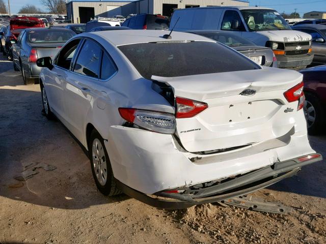 3FA6P0G73DR324032 - 2013 FORD FUSION S WHITE photo 3