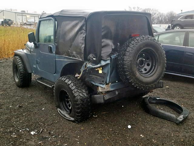 1J4FY29P0WP708466 - 1998 JEEP WRANGLER / BLUE photo 3