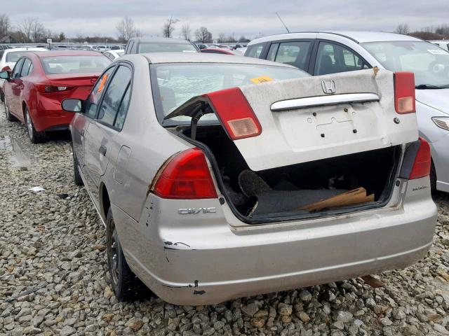 2HGES16311H915283 - 2001 HONDA CIVIC DX BEIGE photo 3