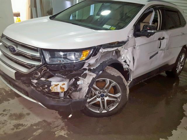 2FMTK4K92FBB62323 - 2015 FORD EDGE TITAN WHITE photo 9