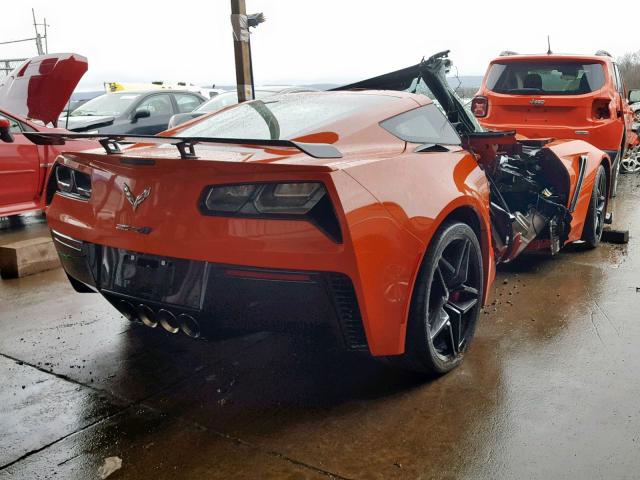 1G1Y42D9XK5800248 - 2019 CHEVROLET CORVETTE Z ORANGE photo 4