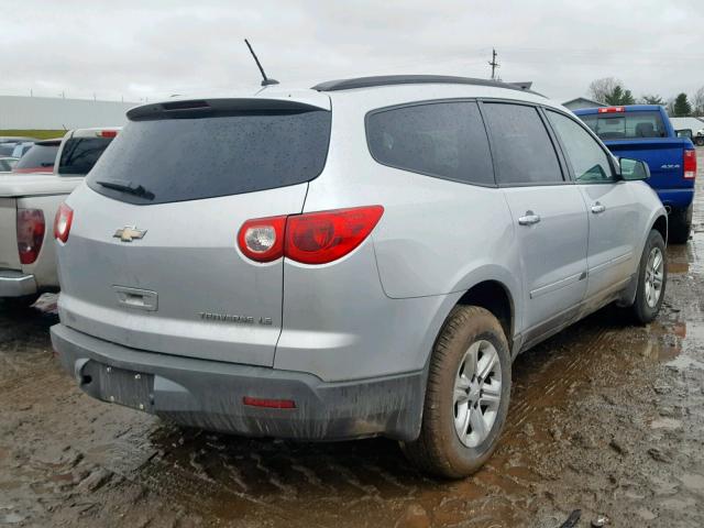 1GNKRFEDXCJ404619 - 2012 CHEVROLET TRAVERSE L SILVER photo 4