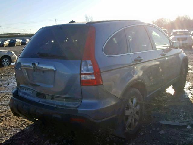 JHLRE38777C018700 - 2007 HONDA CR-V EXL BLUE photo 4