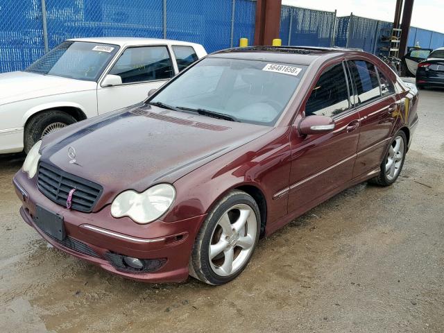 WDBRF52H66A886719 - 2006 MERCEDES-BENZ C GENERATI BURGUNDY photo 2