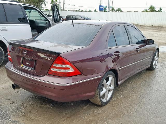 WDBRF52H66A886719 - 2006 MERCEDES-BENZ C GENERATI BURGUNDY photo 4