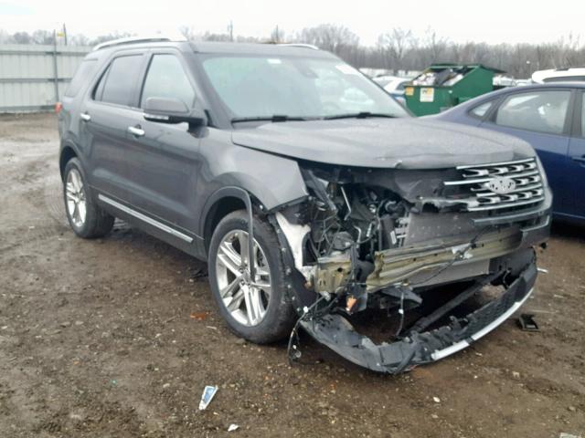 1FM5K8F83HGD83569 - 2017 FORD EXPLORER L GRAY photo 1