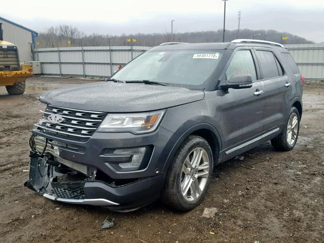 1FM5K8F83HGD83569 - 2017 FORD EXPLORER L GRAY photo 2